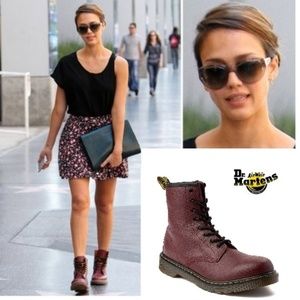 cherry doc martens outfit